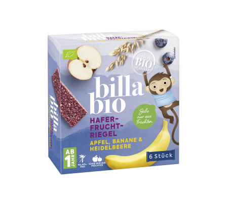 BILLA Bio Fruchtriegel Apfel, Banane & Heidelbeere